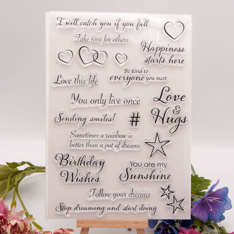 Inlovearts Warming Love Word Clear Stamps