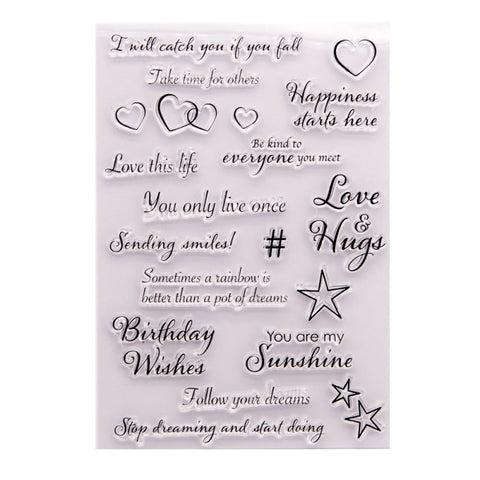 Inlovearts Warming Love Word Clear Stamps