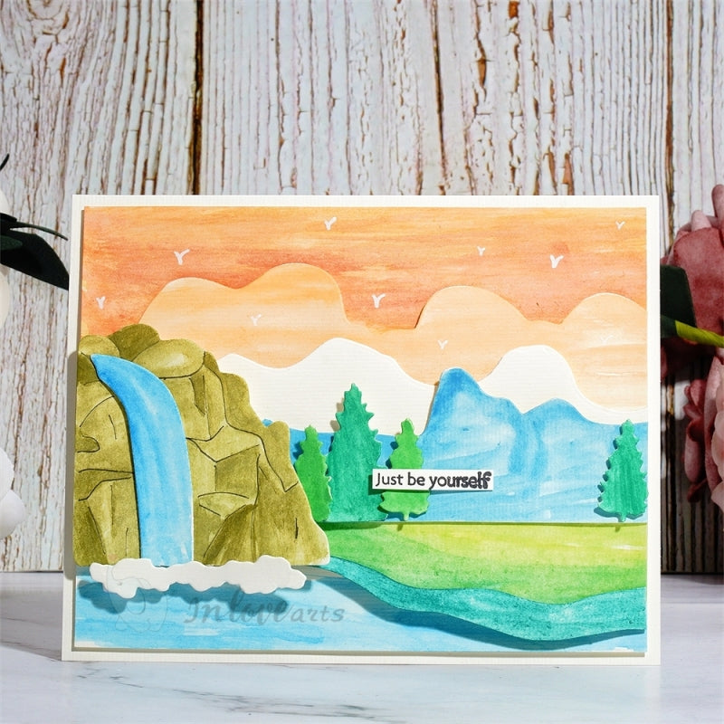 Inlovearts Waterfall Landscape Cutting Dies