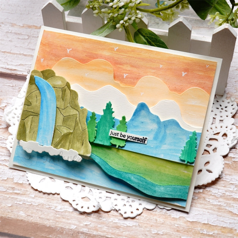 Inlovearts Waterfall Landscape Cutting Dies