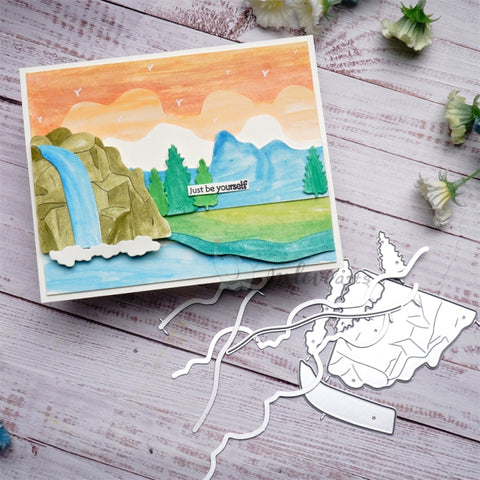 Inlovearts Waterfall Landscape Cutting Dies