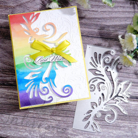 Inlovearts Wavy Feather Border Cutting Dies