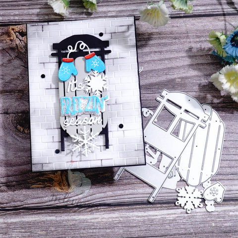 Inlovearts Winter Gloves and Wooden Board Cutting Dies