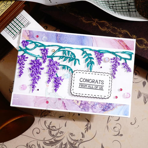 Inlovearts Wisteria Flowers Border Cutting Dies