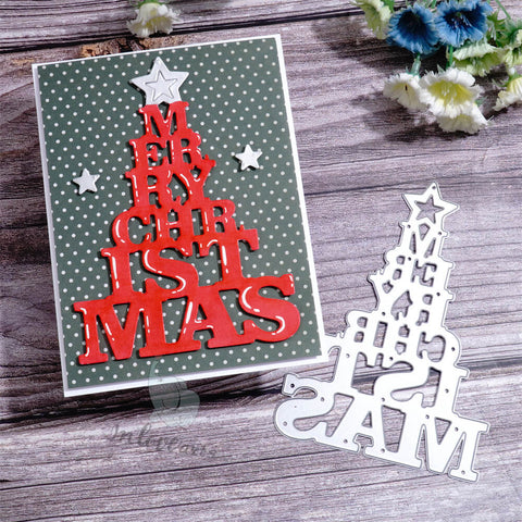 Inlovearts Word in Christmas Tree Shaped Cutting Dies