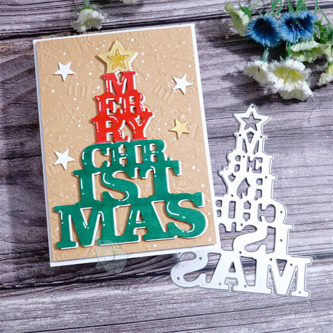 Inlovearts Word in Christmas Tree Shaped Cutting Dies