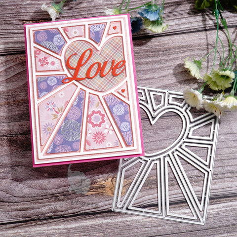 Inlovearts Combination of Heart and Lines Background Cutting Dies