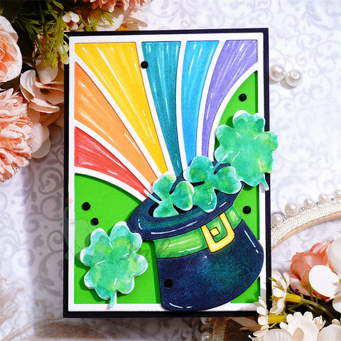 Inlovearts "Four-leaf clover, Hat, Rainbow" Background Board Cutting Dies