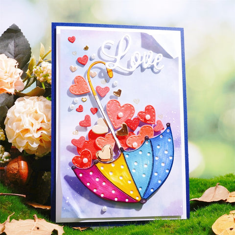 Inlovearts Heart in the Umbrella Cutting Dies