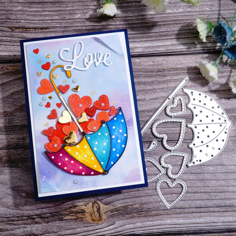 Inlovearts Heart in the Umbrella Cutting Dies
