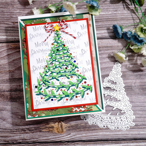 Inlovearts Ivy Christmas Tree Cutting Dies