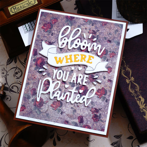 Inlovearts "bloom WHERE YOU ARE Plaited" Word Cutting Dies