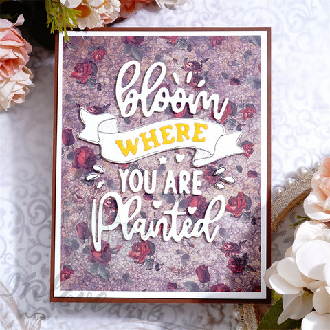 Inlovearts "bloom WHERE YOU ARE Plaited" Word Cutting Dies