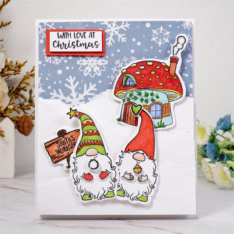 Inloveartshop Cute Gnome Christmas Theme Dies with Stamps Set