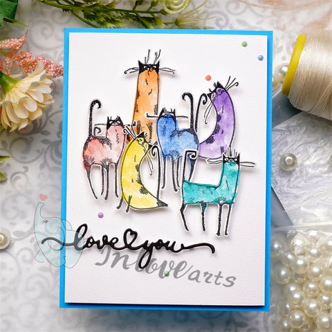 Inloveartshop Different Cats Stamps