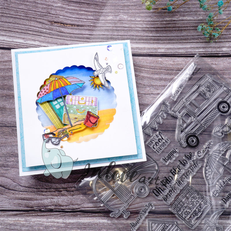 Inloveartshop Summer Travel House Car Stamps