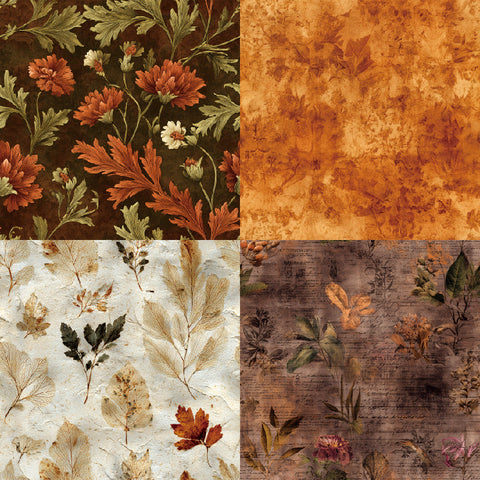 Inlovearts 24PCS 6" Foliage Scrapbook & Cardstock Paper