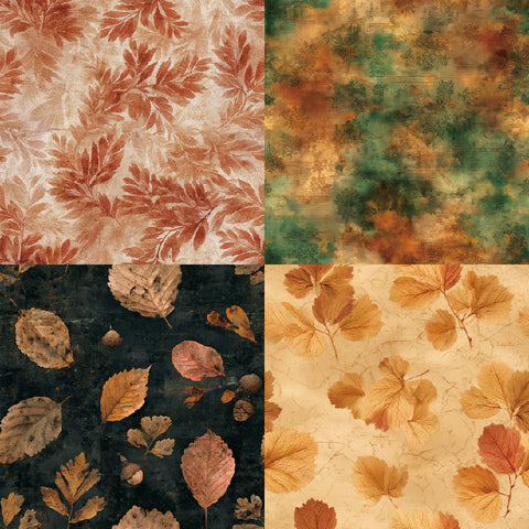 Inlovearts 24PCS 6" Foliage Scrapbook & Cardstock Paper