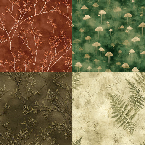 Inlovearts 24PCS 6" Foliage Scrapbook & Cardstock Paper