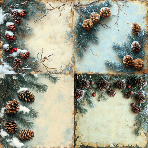 Inlovearts 24PCS 6" Frost Pine Scrapbook & Cardstock Paper
