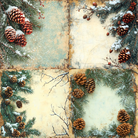 Inlovearts 24PCS 6" Frost Pine Scrapbook & Cardstock Paper