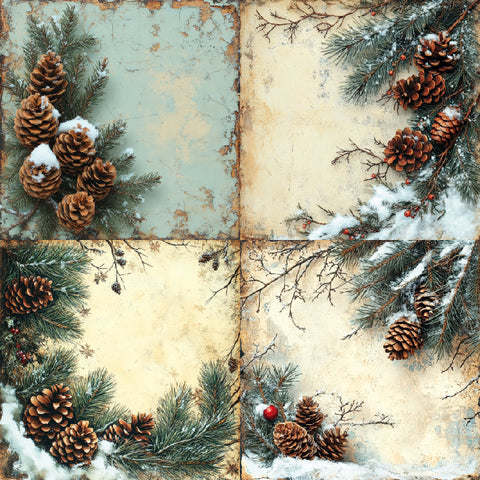 Inlovearts 24PCS 6" Frost Pine Scrapbook & Cardstock Paper