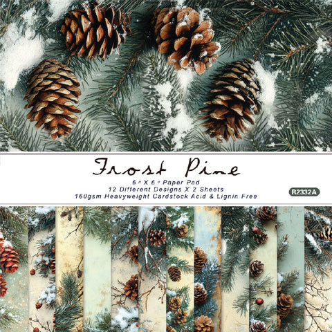 Inlovearts 24PCS 6" Frost Pine Scrapbook & Cardstock Paper