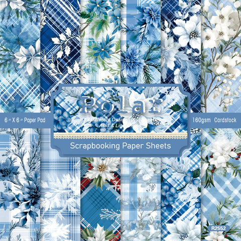 Inlovearts 24PCS 6" Polar Scrapbook & Cardstock Paper