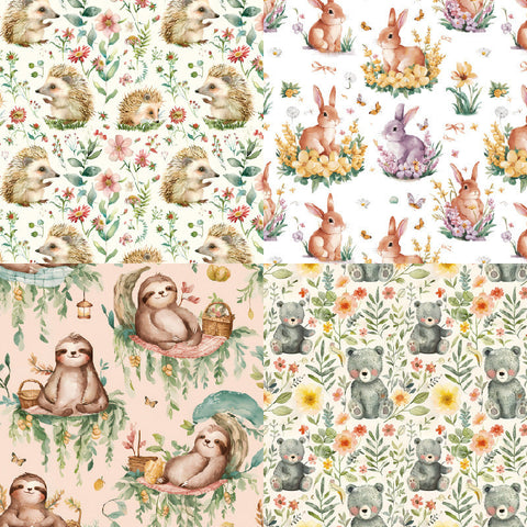 Inlovearts 24PCS 6" Critter Scrapbook & Cardstock Paper