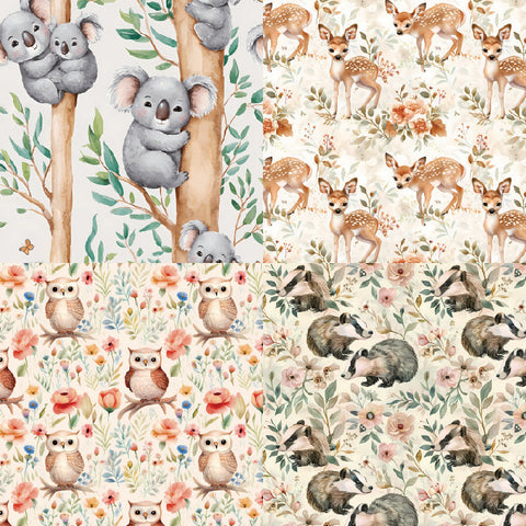 Inlovearts 24PCS 6" Critter Scrapbook & Cardstock Paper