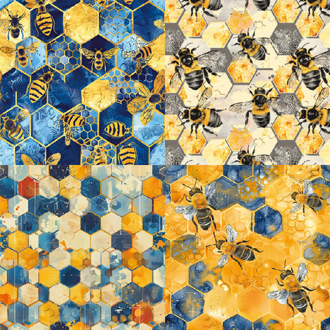 Inlovearts 24PCS 6" Hive Pattern Scrapbook & Cardstock Paper