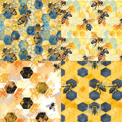 Inlovearts 24PCS 6" Hive Pattern Scrapbook & Cardstock Paper