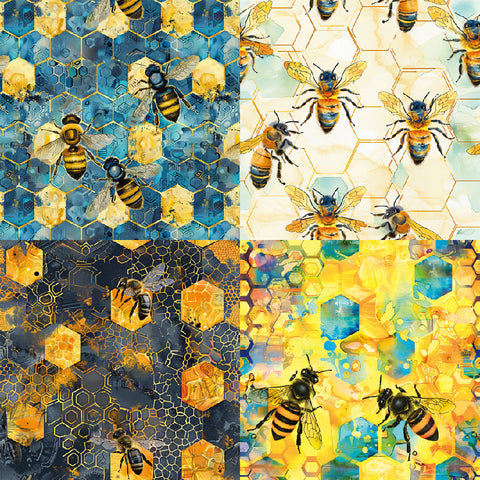 Inlovearts 24PCS 6" Hive Pattern Scrapbook & Cardstock Paper