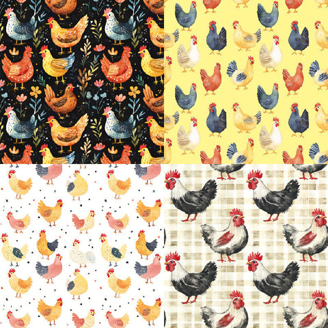 Inlovearts 24PCS 6" Chick Bloom Scrapbook & Cardstock Paper