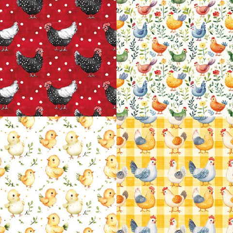 Inlovearts 24PCS 6" Chick Bloom Scrapbook & Cardstock Paper