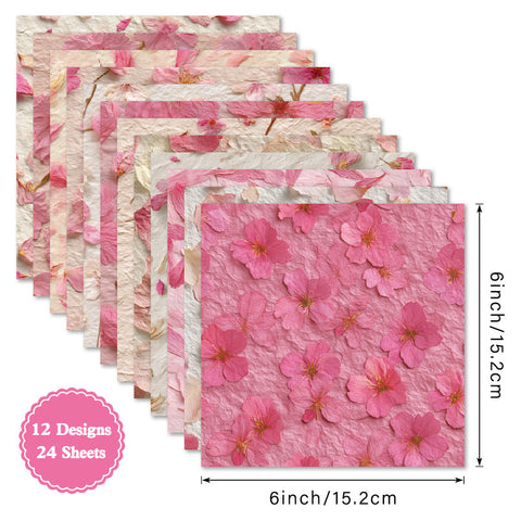 Inlovearts 24PCS 6" Grace Scrapbook & Cardstock Paper