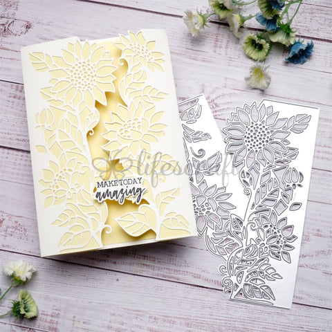 Inlovearts 2pcs Sunflower Borders Cutting Dies