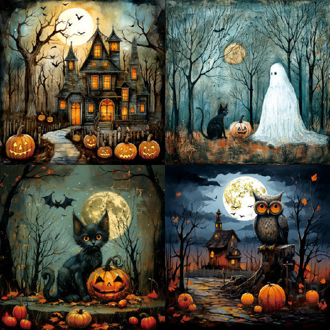 Inlovearts 24PCS 6" Haunt Scrapbook & Cardstock Paper