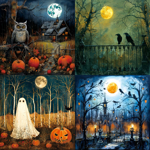 Inlovearts 24PCS 6" Haunt Scrapbook & Cardstock Paper