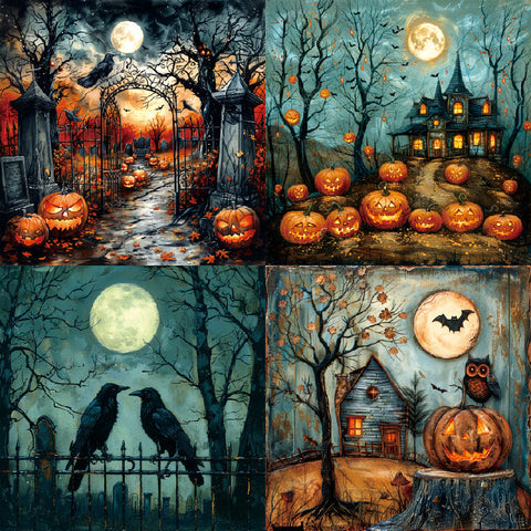 Inlovearts 24PCS 6" Haunt Scrapbook & Cardstock Paper