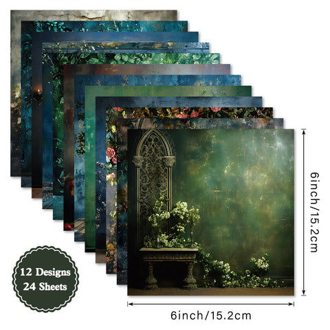 Inlovearts 24PCS 6" Arbor Scrapbook & Cardstock Paper
