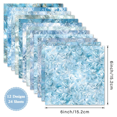 Inlovearts 24PCS 6" Prism Scrapbook & Cardstock Paper