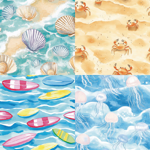 Inlovearts 24PCS 6" Beach Scrapbook & Cardstock Paper