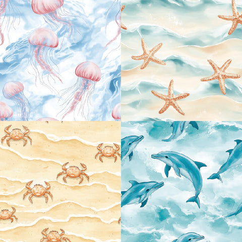 Inlovearts 24PCS 6" Beach Scrapbook & Cardstock Paper