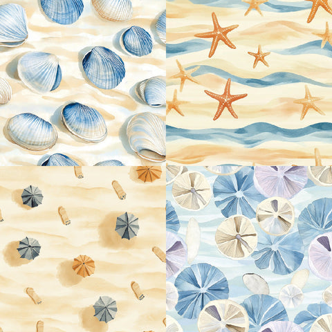 Inlovearts 24PCS 6" Beach Scrapbook & Cardstock Paper