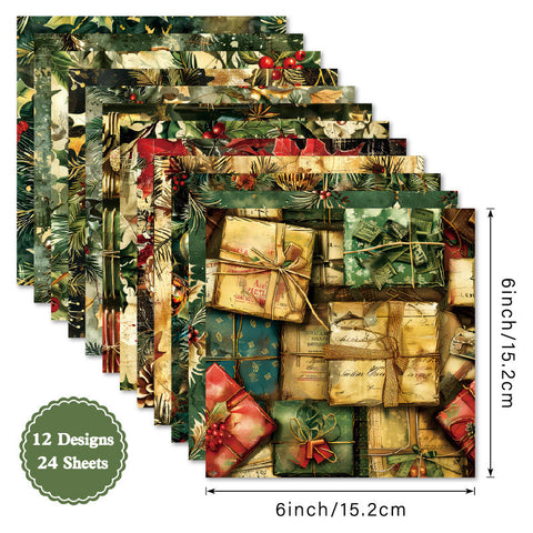 Inlovearts 24PCS 6" Gleam Scrapbook & Cardstock Paper