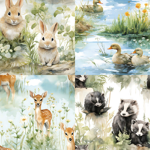 Inlovearts 24PCS 6" Zoetic Scrapbook & Cardstock Paper