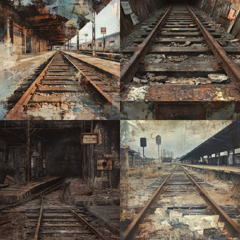 Inlovearts 24PCS 6" Railway Relies Scrapbook & Cardstock Paper