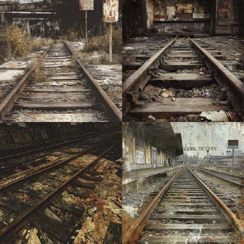 Inlovearts 24PCS 6" Railway Relies Scrapbook & Cardstock Paper