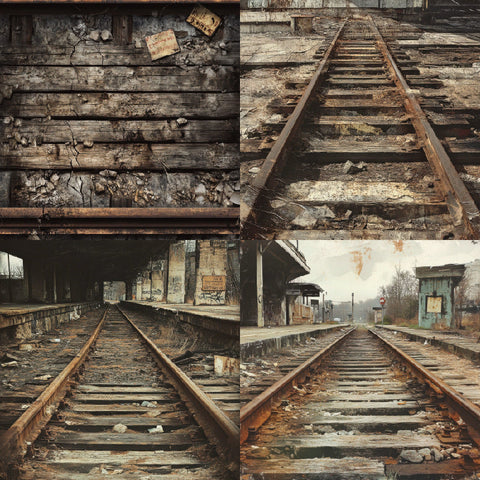 Inlovearts 24PCS 6" Railway Relies Scrapbook & Cardstock Paper